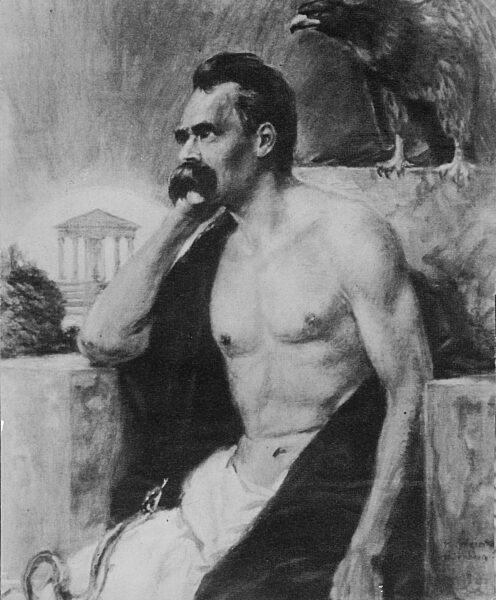 Darstellung von Friedrich Nietzsche im Gemälde "Zarathustramorgen"