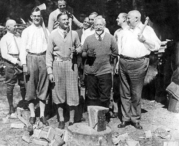 Wilhelm II with guests at Castle Doorn, 1930