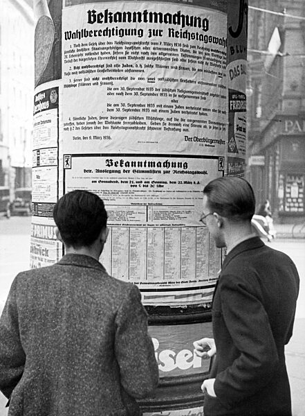 Announcement concerning the Reichstag election, 1936