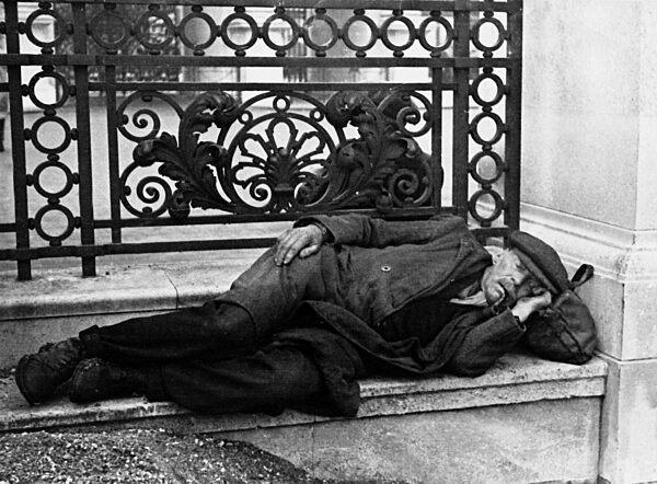 Obdachloser Mann in London