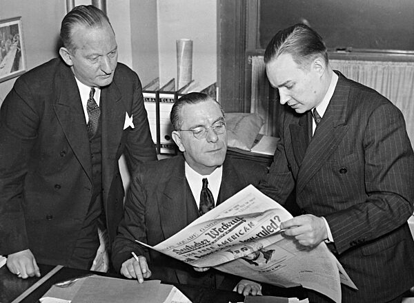 Gustave Elmer, Fritz Kuhn and James Hill, 1939