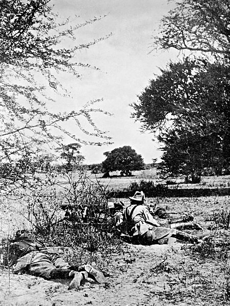 Soldiers of the protection force during the Herero uprising in German Southwest Africa, 1904