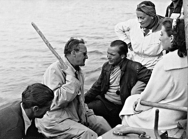 Hans Schweikart und Brigitte Horney bei Dreharbeiten