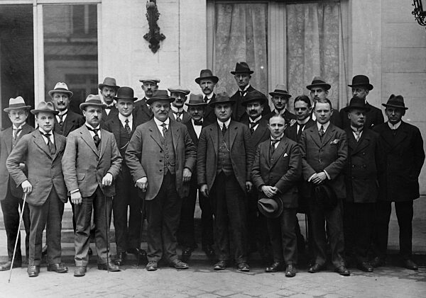 German postal workers at the peace negotiations at Versailles, 1919