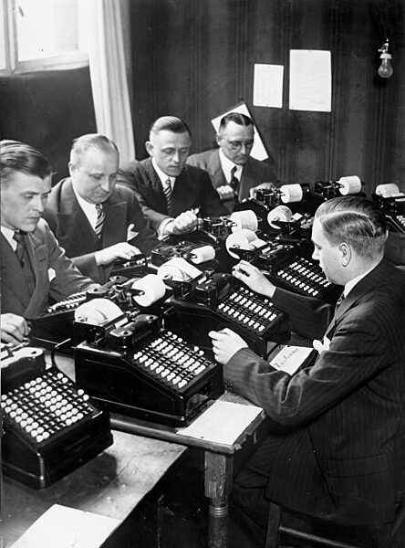 Election workers during the count of votes after the Reichstag elections, 1932