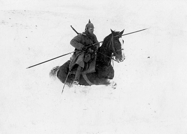 German cavalryman in wintry Russia, 1915