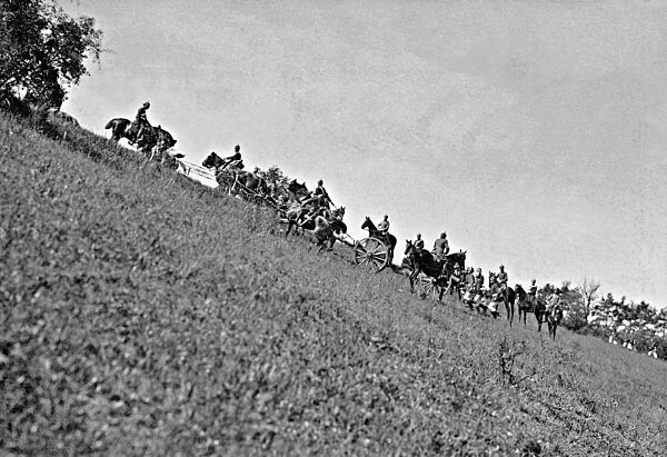 Kletterübung der deutschen Feldartillerie, 1902