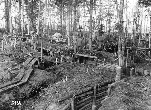 Russian positions in front of Jakobstadt, 1918
