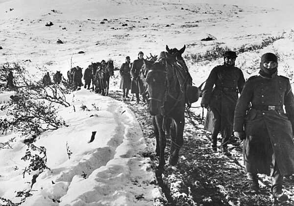 German supply convoy on the Arctic Ocean front, 1941