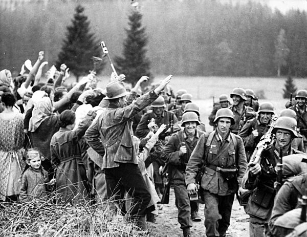 Sudeten-Germans Greet German Soldiers, 1938
