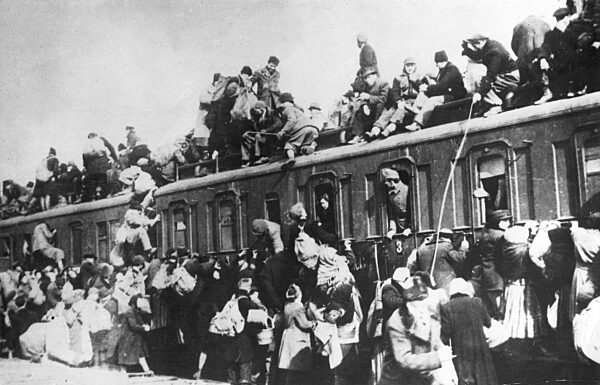 Train in a Budapest train station, 1944