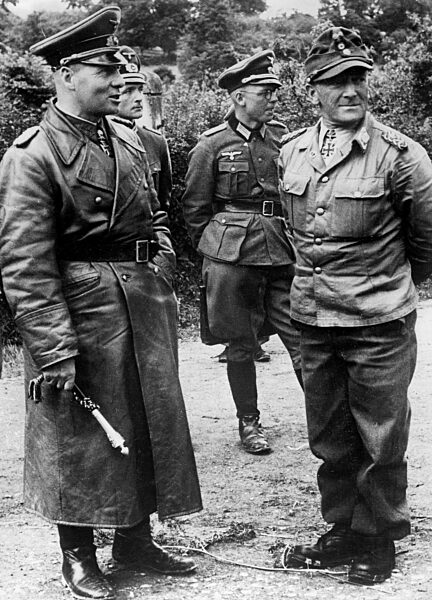 Erwin Rommel with paratroopers in Normandy, 1944