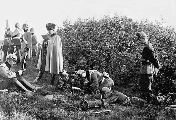 Nachrichtenstelle eines Stabes im Manöver, 1905