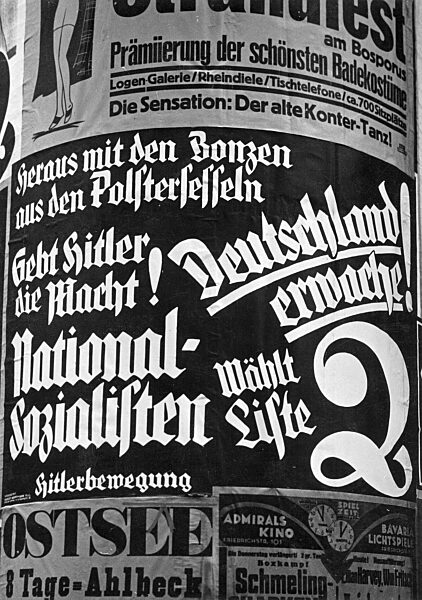 Election poster of the Nazi Party, 1932