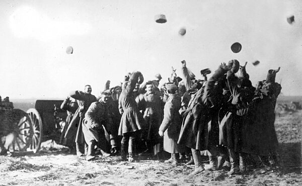 Russian soldiers celebrate their victory in Lviv, 1914