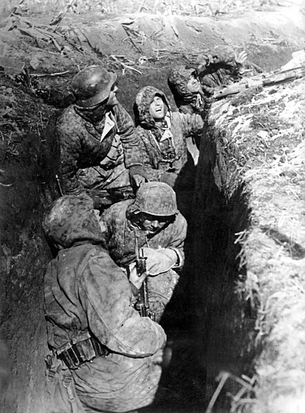 Waffen-SS Soldiers in Combat in Hungary, 1945