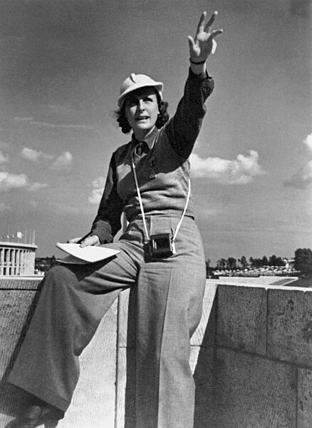 Leni Riefenstahl during filming for Olympia, 1936