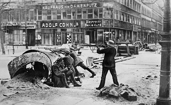 Spartacist followers during fighting in Berlin, 1919
