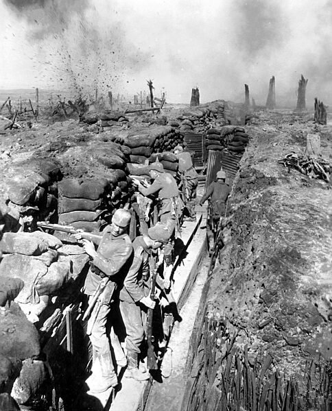 Trench warfare in the First World War from 'All Quiet on the Western Front', 1930