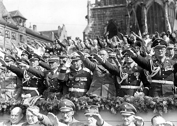 Seyss-Inquart Henlein, Raeder and Ohnesorge during the Nuremberg Rally, 1938
