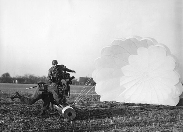 Jumping practice at the Parachute School at Stendal, 1938