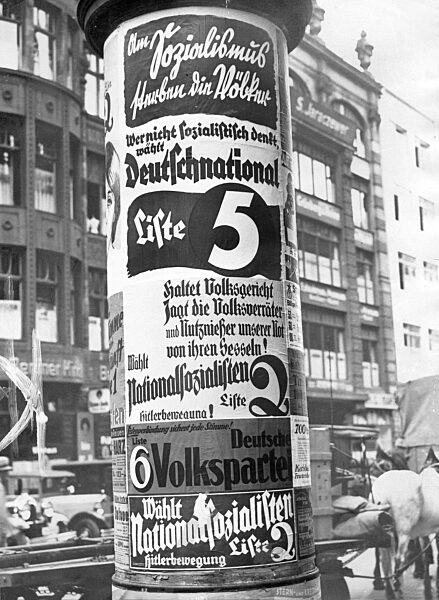Election posters in advance of the general election, 1932