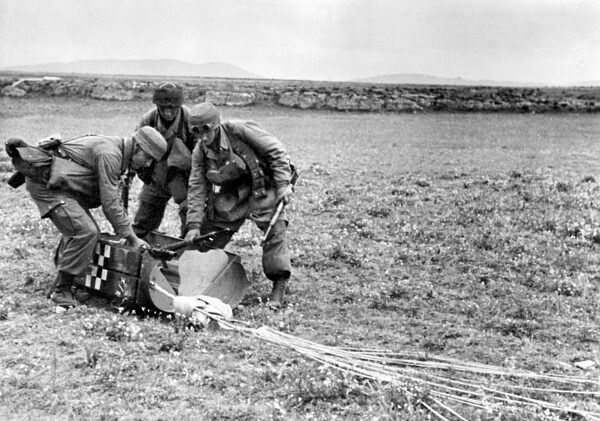 German paratroopers after landing on Crete, 1941