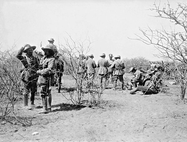 Soldiers of the protection force during the Herero uprising in German Southwest Africa, 1904