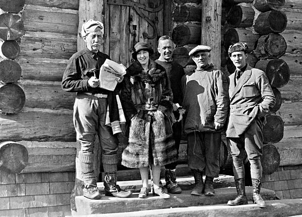 Roald Amundsen and Lincoln Ellsworth after their flight over the North Pole, 1926