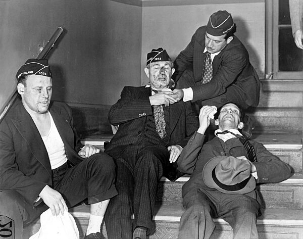 Victims of a brawl with American Nazis, 1938