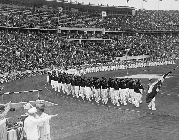 Entry of the Italian team at the Olympic Games, 1936