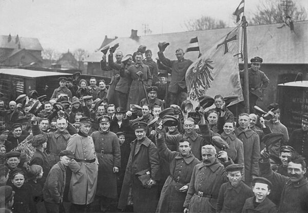 German border guards leave Hadersleben, 1920