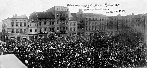 Protest demonstration in Leobschuetz, 1919