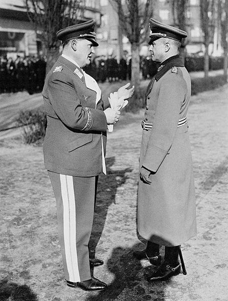 Hermann Goring during talks with Walther von Brauchitsch, 1938