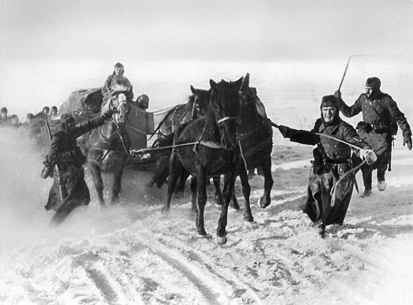 German horse-drawn wagons on the Eastern Front, 1941