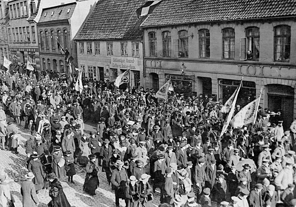 Demonstration against the Treaty of Versailles at Schleswig, 1919 