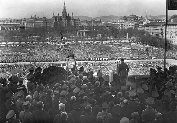 Anschluss of Austria 1938 - Hitler speaks from the Hofburg