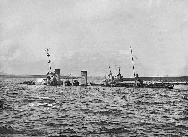A German torpedo boat in Scapa Flow, 1919