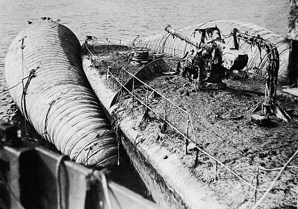 A German destroyer is recovered in Scapa Flow