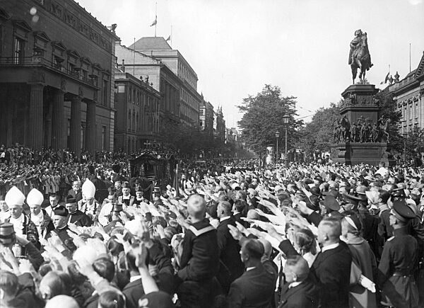 Funeral procession with the coffin of the late Bishop Christian Schreiber