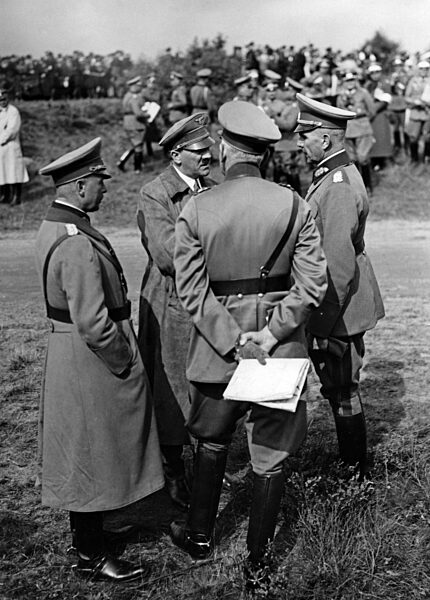 Adolf Hitler at the maneuver grounds in Celle, 1935