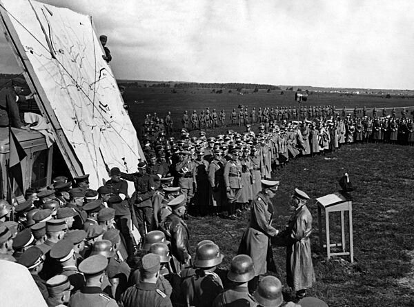 Adolf Hitler at the maneuver of the 6th army corps, 1935