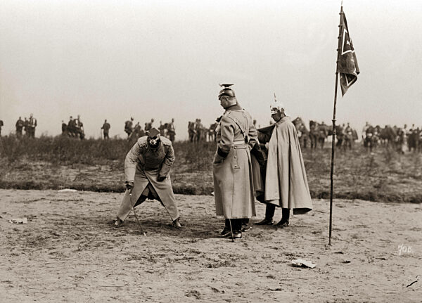 Kaiser Wilhelm II. im Manöver bei Leipzig, 1912