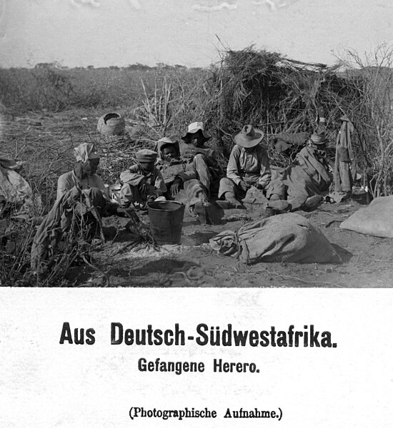 Prisoner Herero fighters in German Southwest Africa, 1905