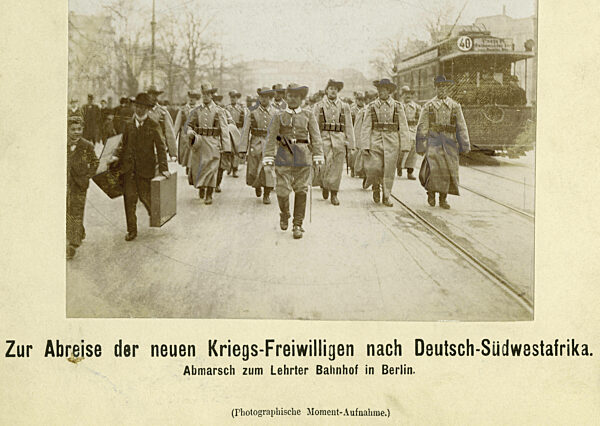 War volunteers on the way to German Southwest Africa, 1905