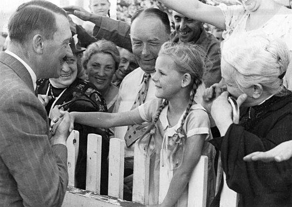 Adolf Hitler with people, 1936