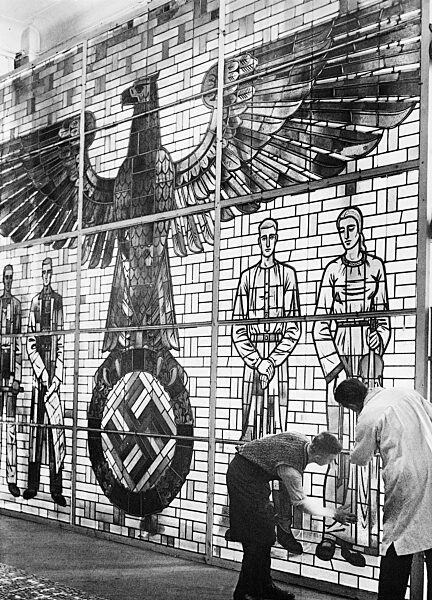 Glass window in the German Pavilion for Paris, 1937