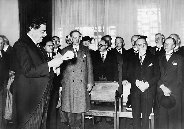 Inauguration of the Paris pavilions on the World Exhibition in Brussels, 1935