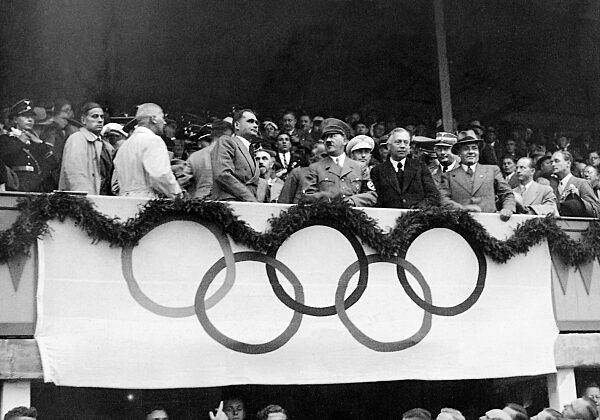 Adolf Hitler at the VIP box during the Olympic Games, 1936