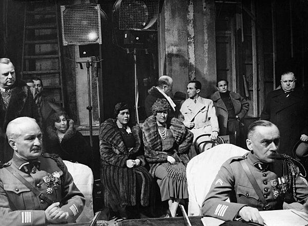 Joseph Goebbels and Andre Francois-Poncet during filming, 1937